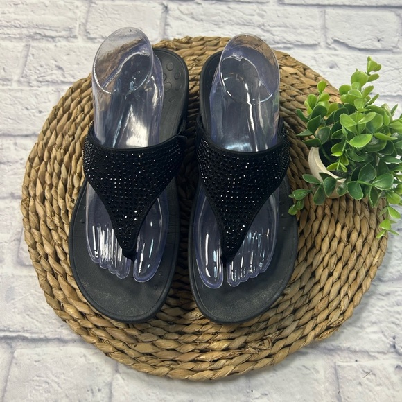 Vionic Black Sparkle Sandals. Size 9. - Picture 2 of 8